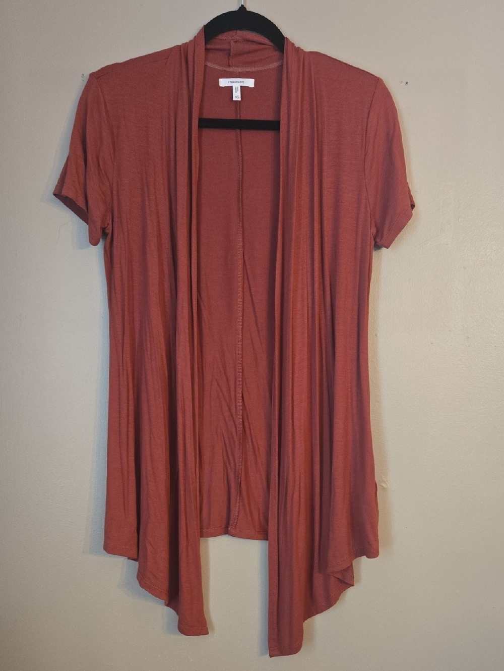 Maurices - Rust Open-Front Short Sleeve Cardigan